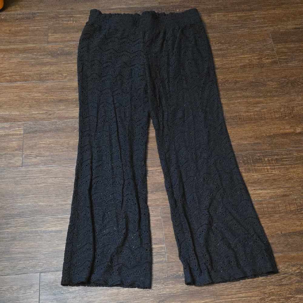 Torrid Black Wide Leg Lace Pants